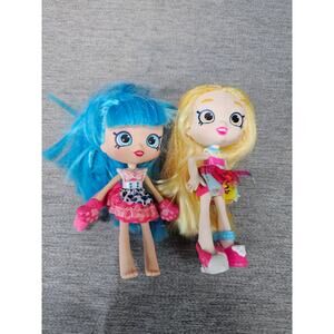 Set Of 2 Shopkins Shoppies Dolls 5” Jessie Cake Wild Blonde Blue